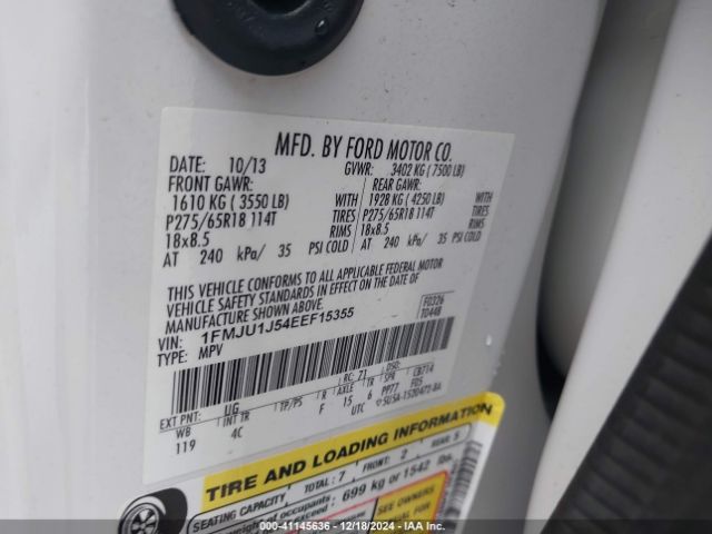 1FMJU1J54EEF15355 Ford Expedition Xlt