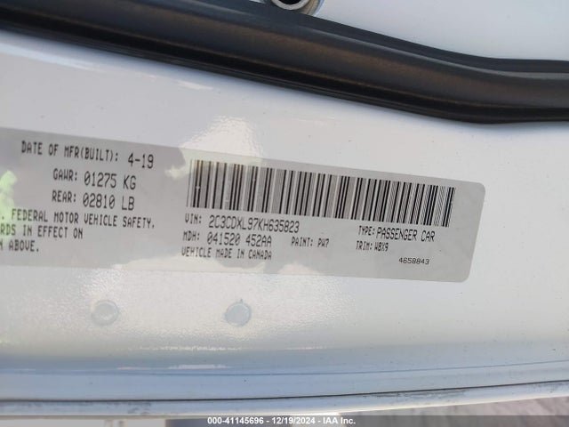 Dodge Charger Srt Hellcat Rwd 2019 2C3CDXL97KH635823 Image 9