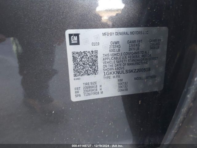1GKKNULS5KZ200518 GMC Acadia Slt-1