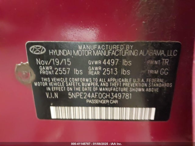Hyundai SONATA SE 2016 5NPE24AF0GH349781 Image 9