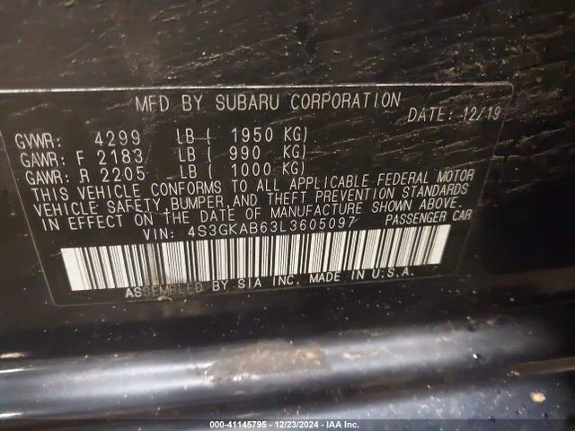 4S3GKAB63L3605097 Subaru IMPREZA SEDAN