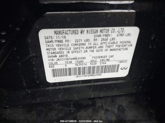 JN1CV7AP4HM640996 Infiniti Q50 2.0t Premium