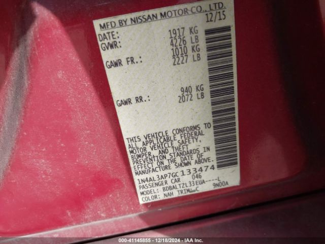 1N4AL3AP7GC133474 Nissan Altima 2.5 Sl