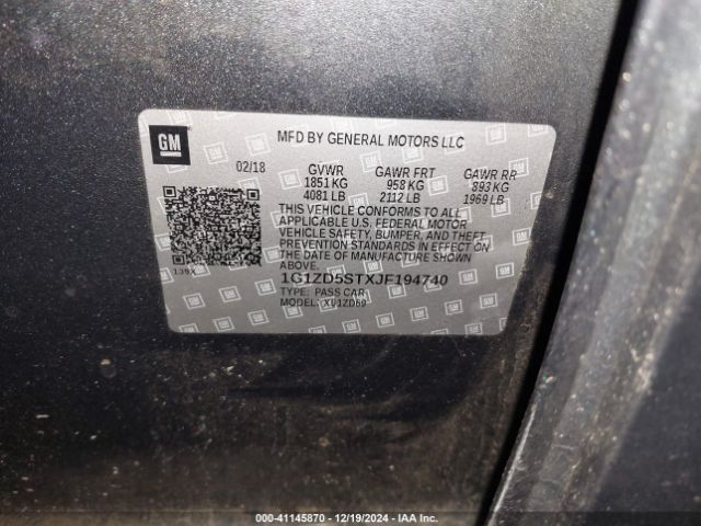 1G1ZD5STXJF194740 Chevrolet MALIBU LT
