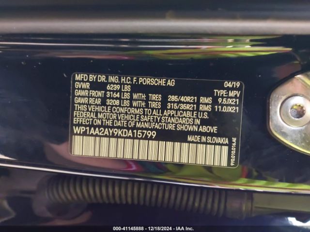 WP1AA2AY9KDA15799 Porsche Cayenne