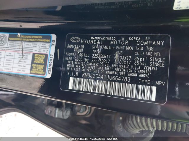 KM8J2CA41JU664783 Hyundai TUCSON SE
