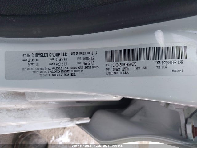 Chrysler 200 S 2015 1C3CCCBGXFN620676 Image 9