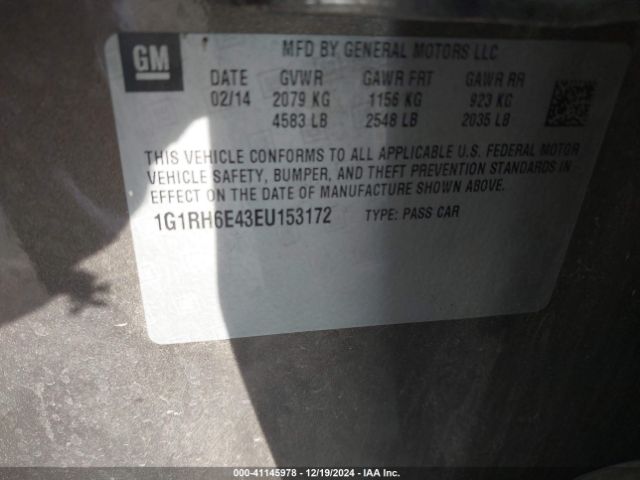 1G1RH6E43EU153172 Chevrolet Volt