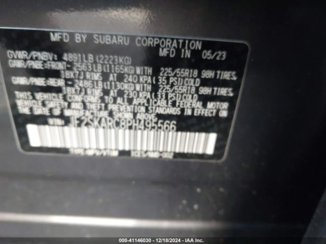 JF2SKARC8PH495566 Subaru Forester Touring