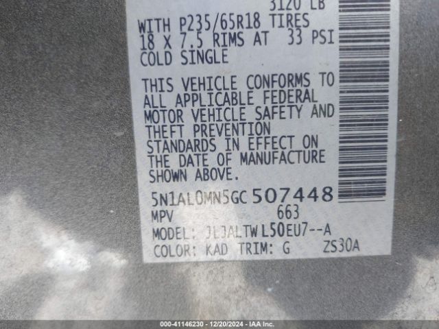 5N1AL0MN5GC507448 Infiniti QX60