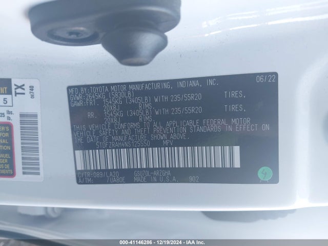 Toyota Highlander Platinum 2022 5TDFZRAH4NS125550 Image 9
