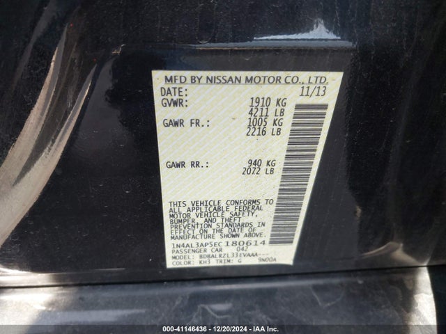 Nissan Altima 2.5 S 2014 1N4AL3AP5EC180614 Image 9
