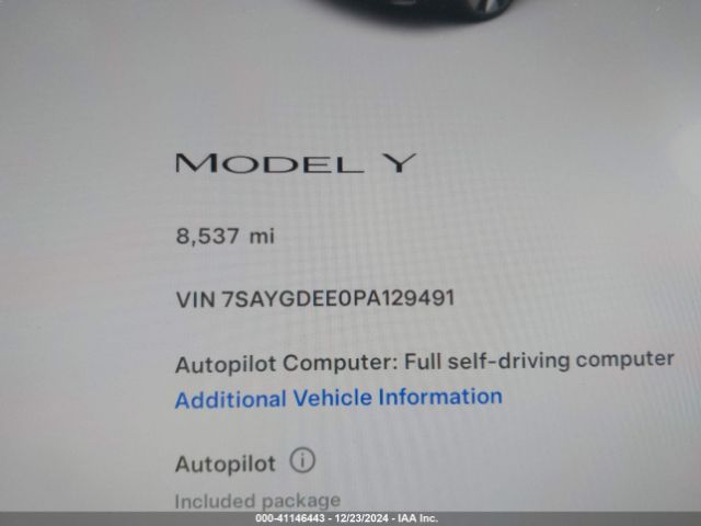 7SAYGDEE0PA129491 Tesla Model Y Awd/long Range Dual Motor All-wheel Drive