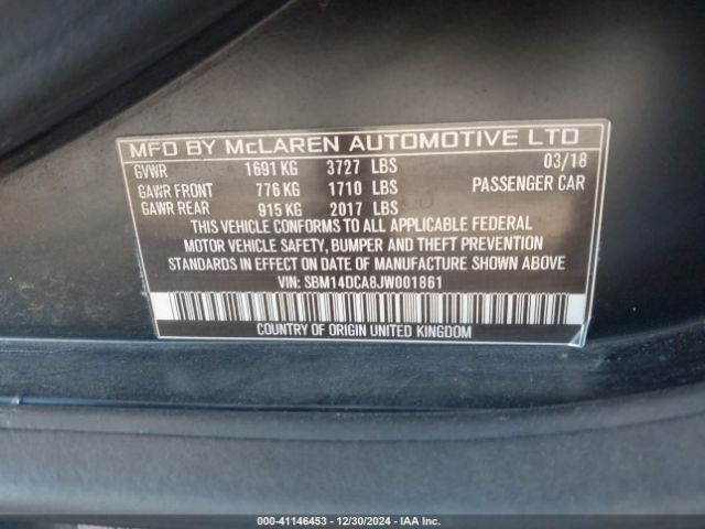 2018 MCLAREN 720S SBM14DCA8JW001861 Photo 8