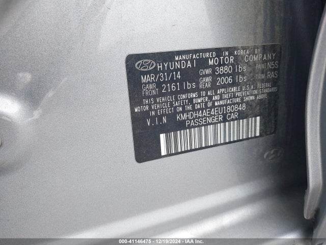 Hyundai ELANTRA SE 2014 KMHDH4AE4EU180848 Image 9
