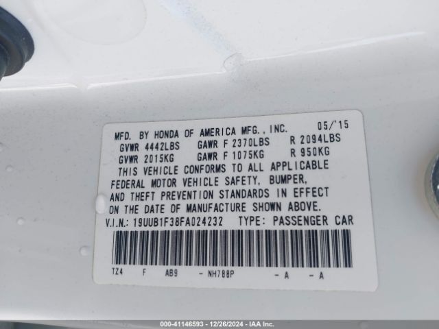 19UUB1F38FA024232 Acura TLX