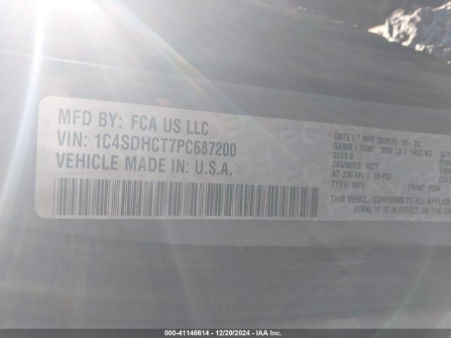 1C4SDHCT7PC687200 Dodge Durango R/t Plus Rwd