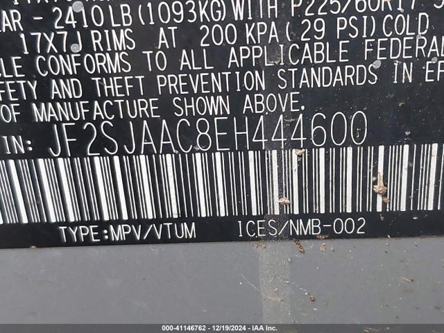 Subaru Forester 2.5i 2014 JF2SJAAC8EH444600 Image 9
