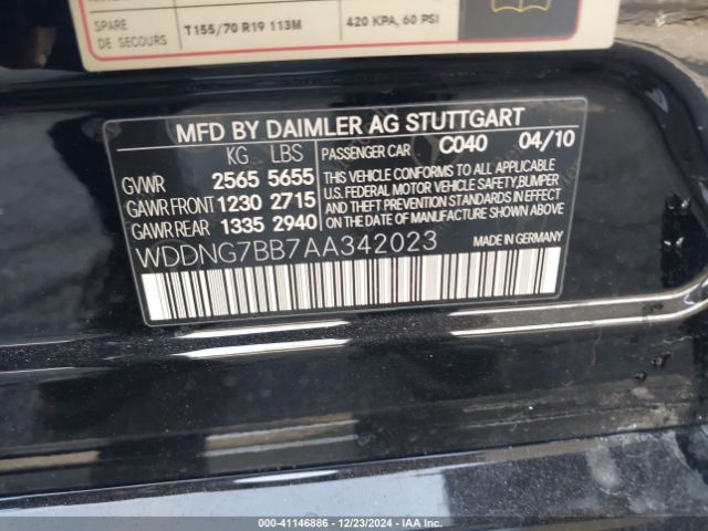 2010 MERCEDES-BENZ S 550 WDDNG7BB7AA342023 Photo 8