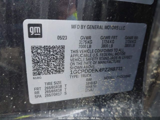 1GCPDDEK4PZ288731 Chevrolet Silverado 1500 4wd  Standard Bed Lt