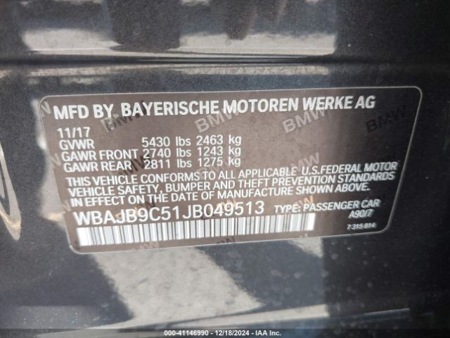 WBAJB9C51JB049513 BMW M550i Xdrive