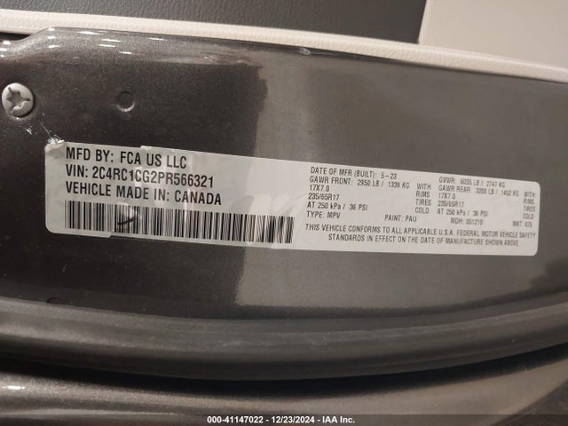 2C4RC1CG2PR566321 Chrysler Voyager Lx