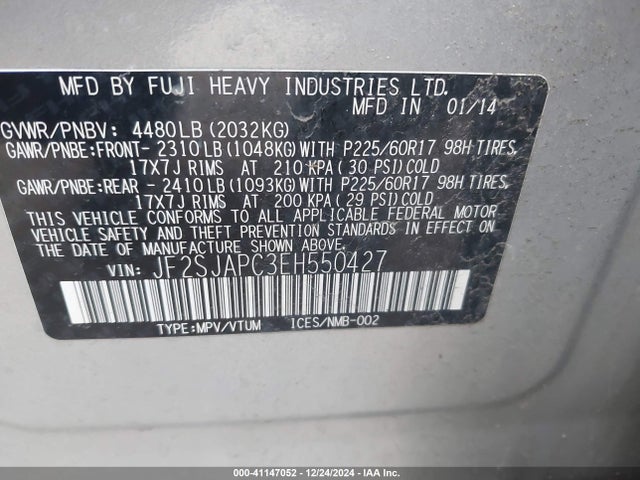 Subaru Forester 2014 JF2SJAPC3EH550427 Image 9
