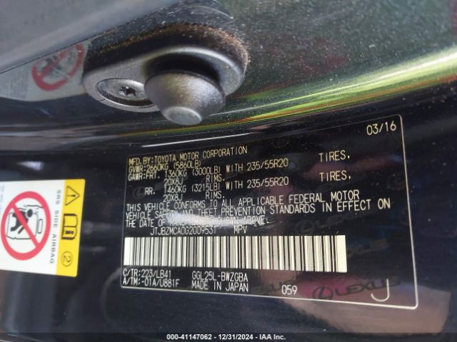2016 LEXUS RX 350 JTJBZMCA0G2009531 Photo 8