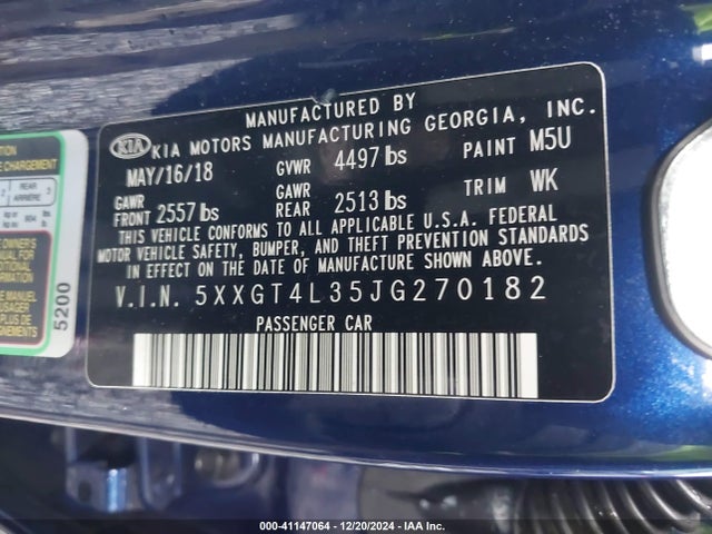 KIA Optima Lx 2018 5XXGT4L35JG270182 Image 9