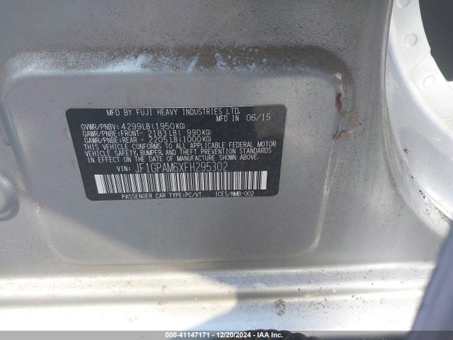 JF1GPAM6XFH295302 Subaru Impreza 2.0i Limited