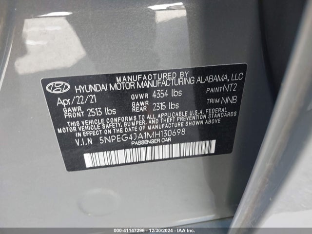 Hyundai SONATA SE 2021 5NPEG4JA1MH130698 Image 9