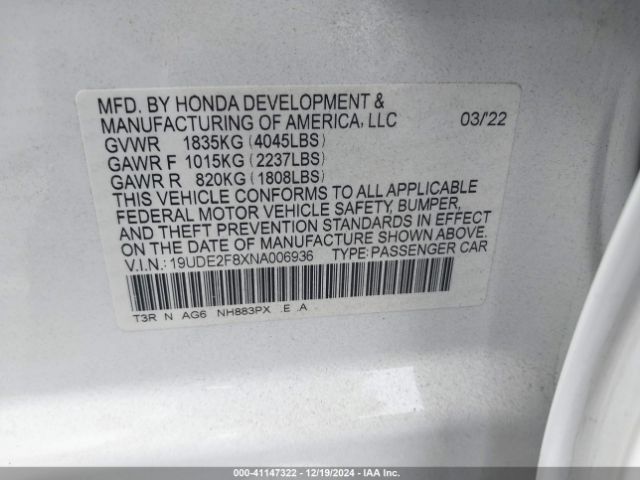 19UDE2F8XNA006936 Acura Ilx Premium   A-spec Packages/technology   A-spec Packages
