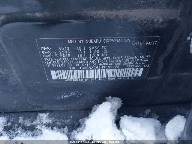 4S3BNAC66H3062920 Subaru Legacy 2.5i Premium