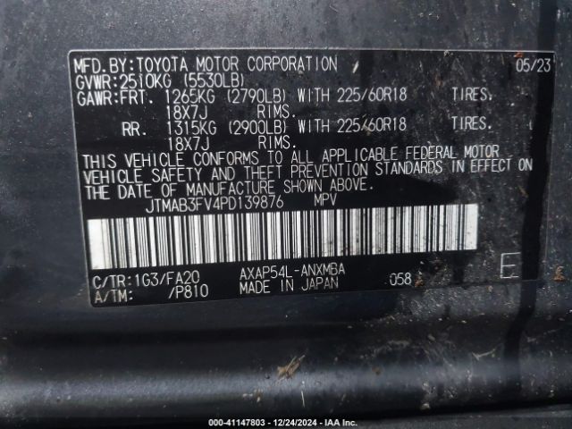 JTMAB3FV4PD139876 Toyota Rav4 Prime Se
