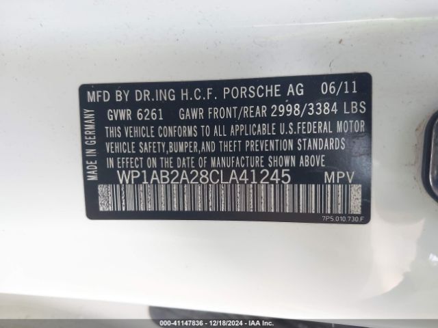 2012 PORSCHE CAYENNE WP1AB2A28CLA41245 Photo 8