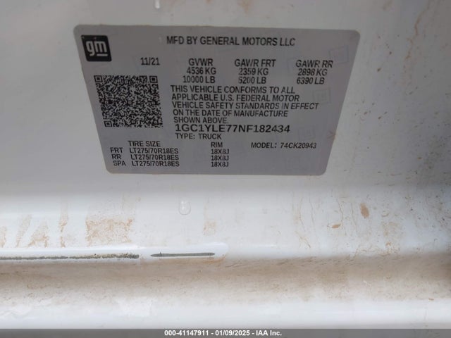 1GC1YLE77NF182434 Chevrolet Silverado 2500hd 4wd  Long Bed Wt