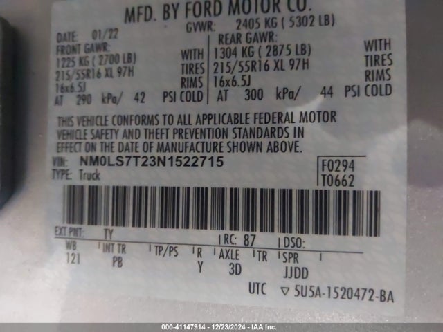 Ford Transit Connect Xlt Cargo Van 2022 NM0LS7T23N1522715 Image 9
