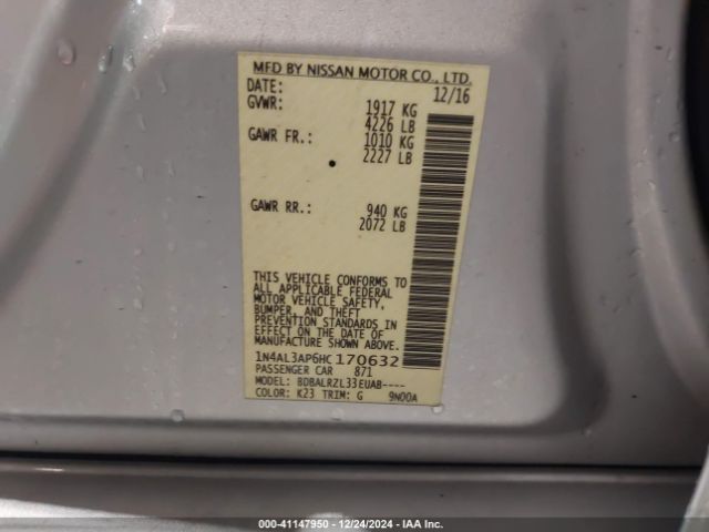 1N4AL3AP6HC170632 Nissan Altima 2.5 Sl
