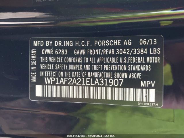 WP1AF2A21ELA31907 Porsche Cayenne Diesel/diesel Platinum Edition