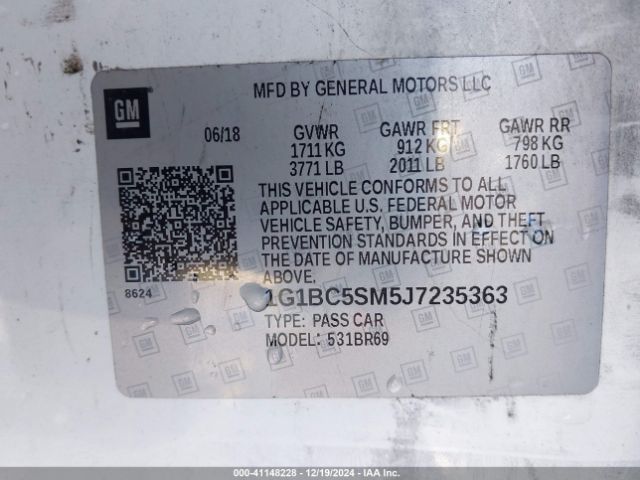 1G1BC5SM5J7235363 Chevrolet Cruze Ls Auto