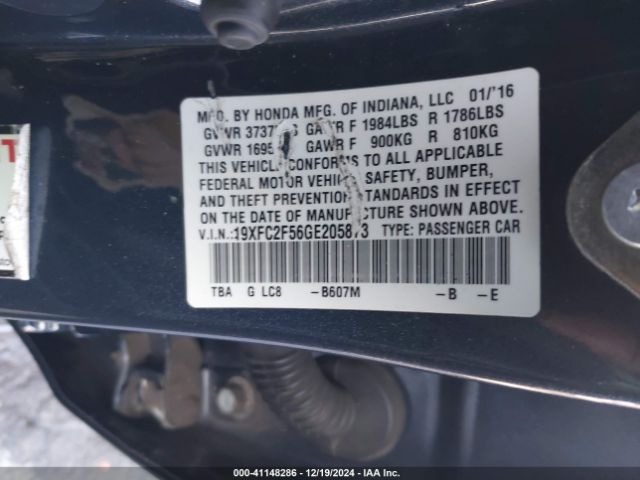 19XFC2F56GE205873 Honda Civic Lx