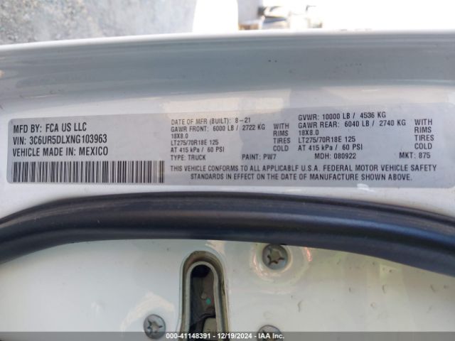 3C6UR5DLXNG103963 RAM 2500 Big Horn  4x4 6'4 Box