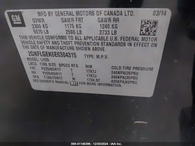 Chevrolet Equinox 2lt 2014 2GNFLGEK6E6304315 Image 9