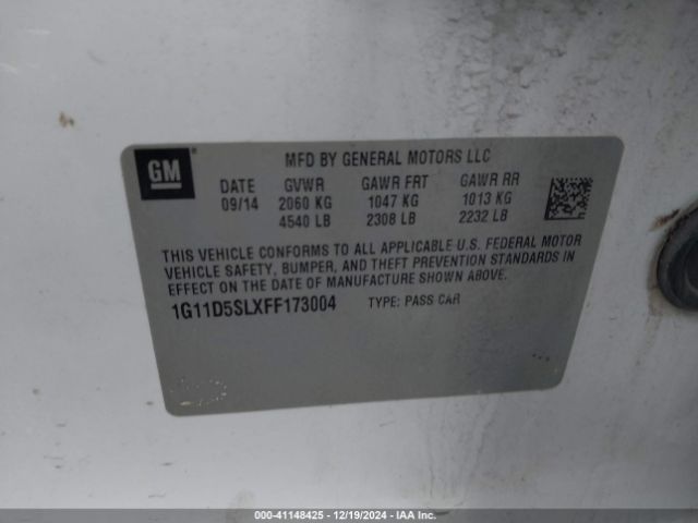 1G11D5SLXFF173004 Chevrolet MALIBU 2LT