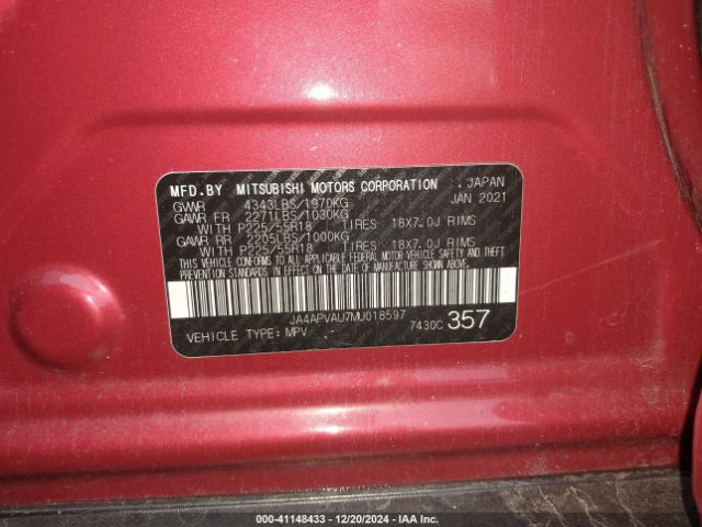 2021 MITSUBISHI OUTLANDER SPORT JA4APVAU7MU018597 Photo 8