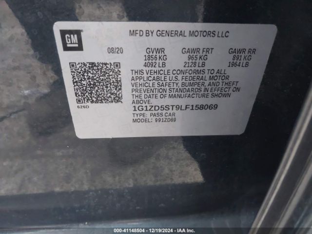 1G1ZD5ST9LF158069 Chevrolet Malibu Fwd Lt