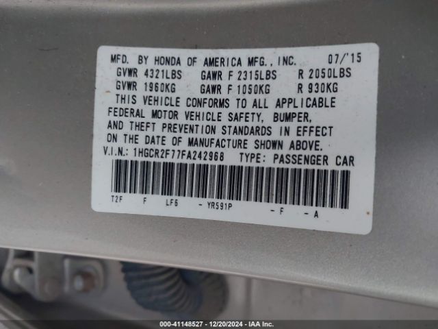 1HGCR2F77FA242968 Honda ACCORD EX