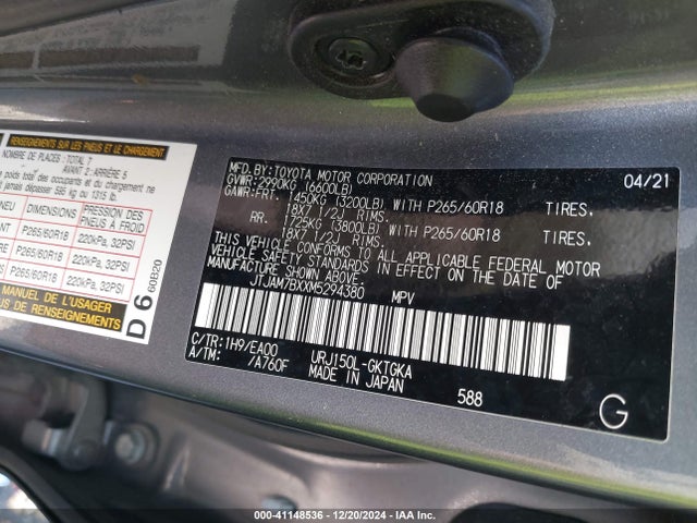 Lexus Gx 460 Premium 2021 JTJAM7BXXM5294380 Image 9