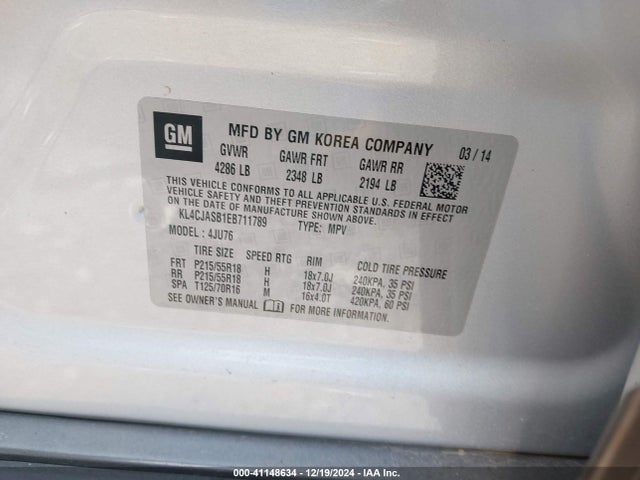 Buick Encore 2014 KL4CJASB1EB711789 Image 9