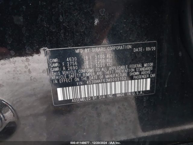 4S3BWAF63M3003102 Subaru Legacy Premium